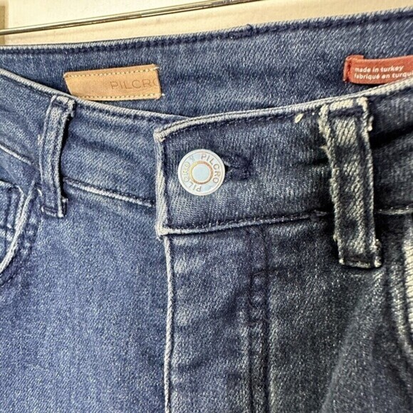 Pilcro and the Letterpress Flare Jeans Blue Dark Wash Stretch Women's Size 26T - Picture 7 of 12